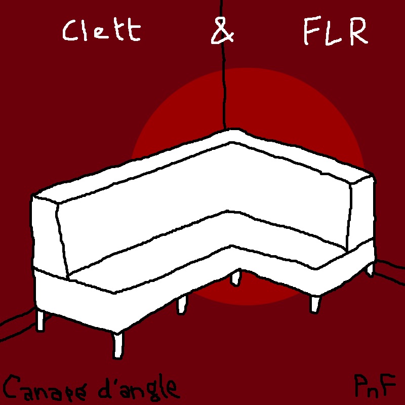 The cover of Canapé d'Angle EP. It represents an angled couch handrawn with MS Paint